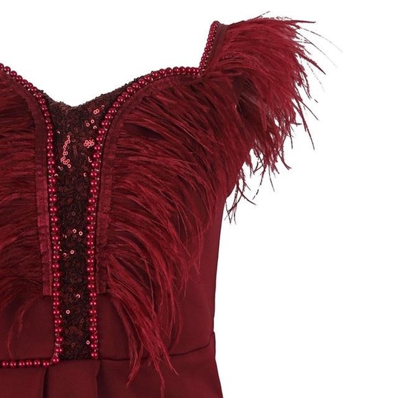 Burgundy dress Sexy Bodycon Dress Party Club Party Club Celebrity Elegant Clothi - Picture 3 of 8